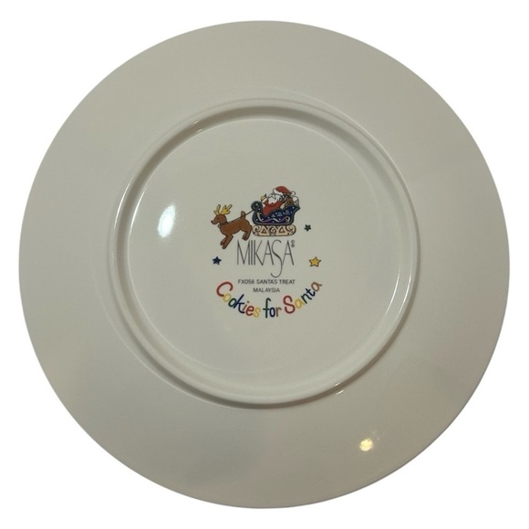 MIKASA Cookies for Santa Plate Red Green Rudolph Holiday Decor LIKE NEW - Picture 3 of 11